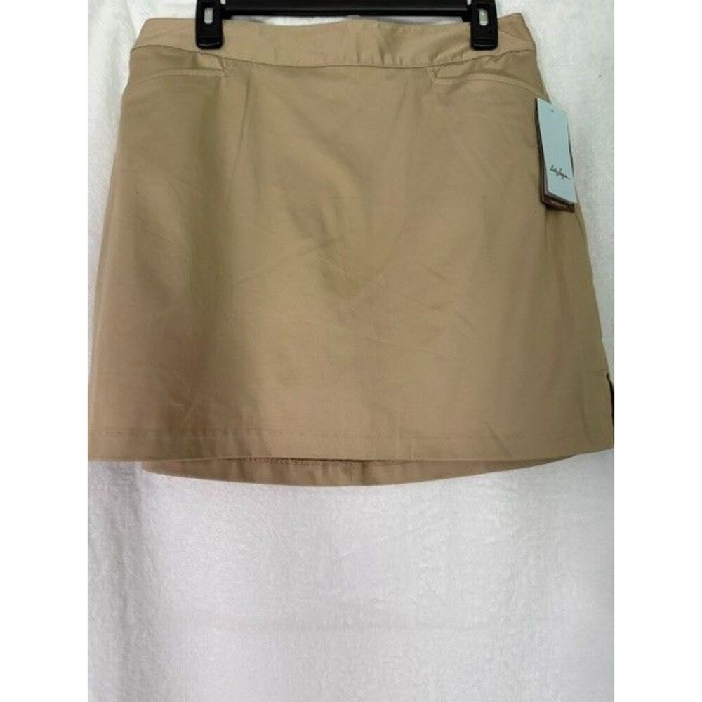 Lady Hagen Women’s Golf Skort Size 8 Khaki Tan Built In Shorts Pockets NWT